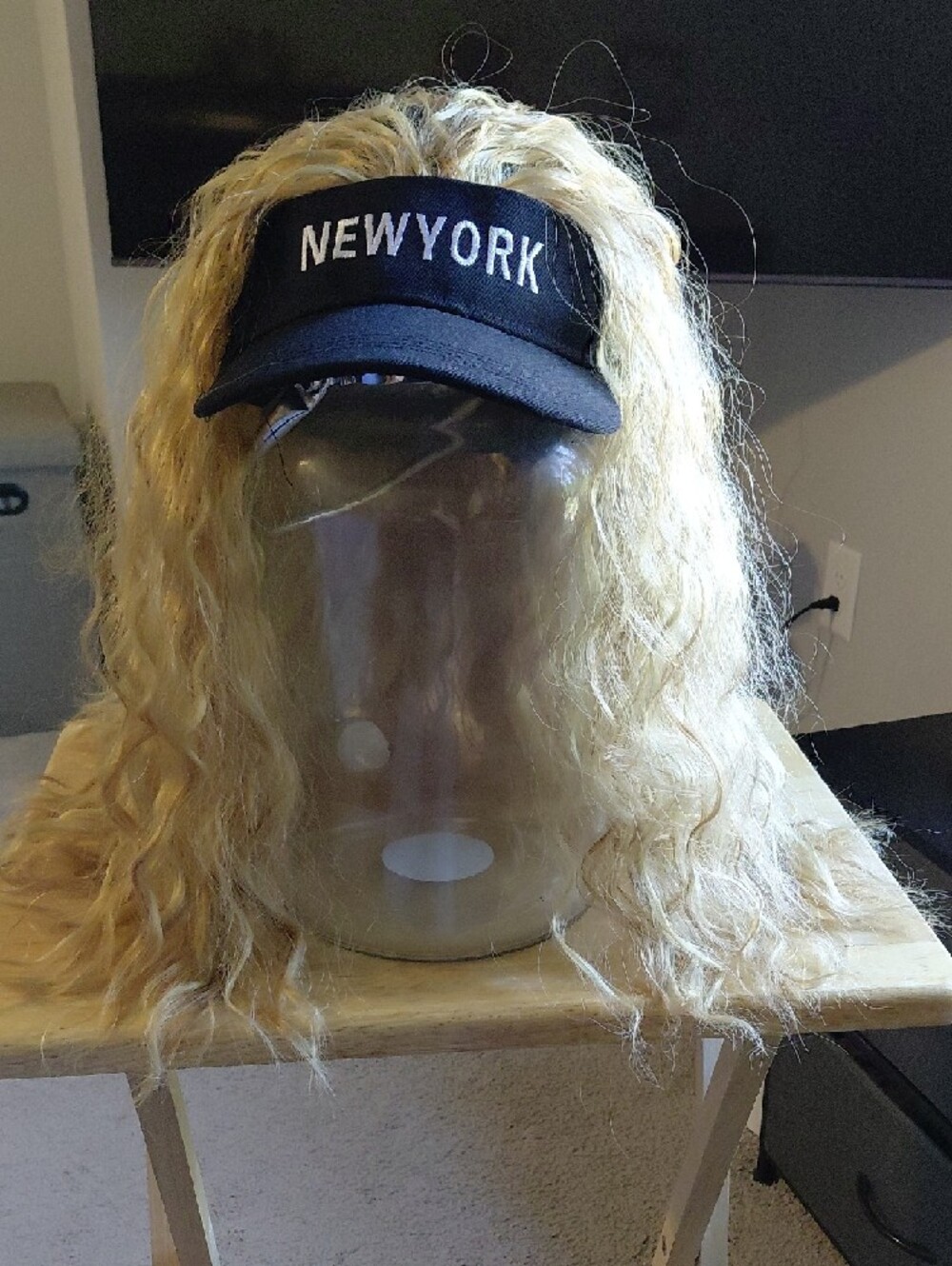 Yellow Curly Hair Cap Cover - Women Hair Accessory 16 Inches